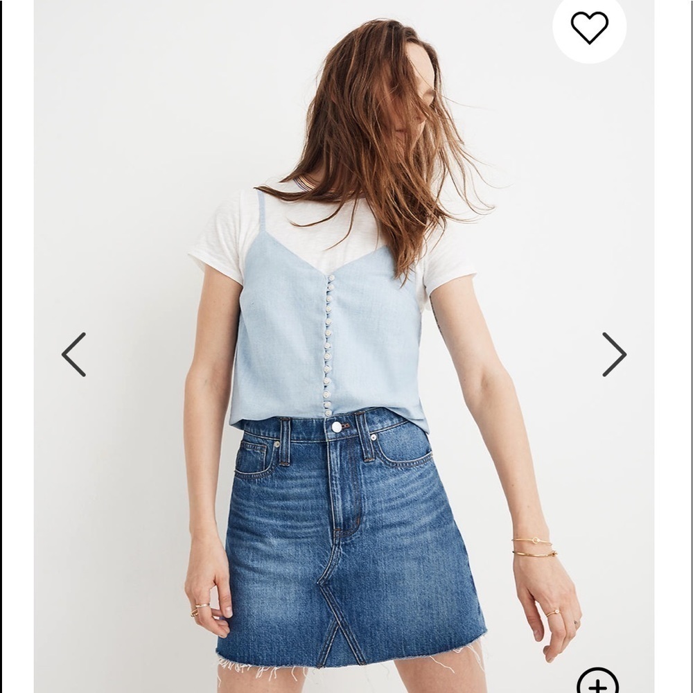 Madewell rigid denim a line skirt women’s 26 NWT